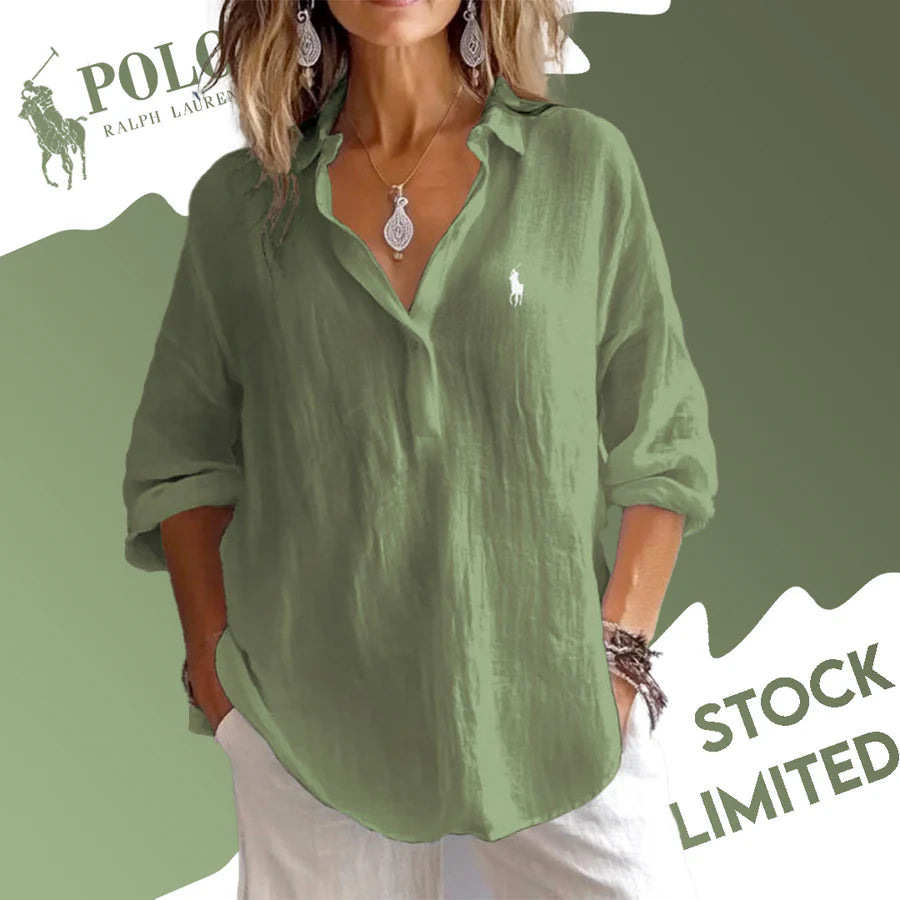 RⅬ™ - Relaxed Fit Linen Shirt Women's Casual Style